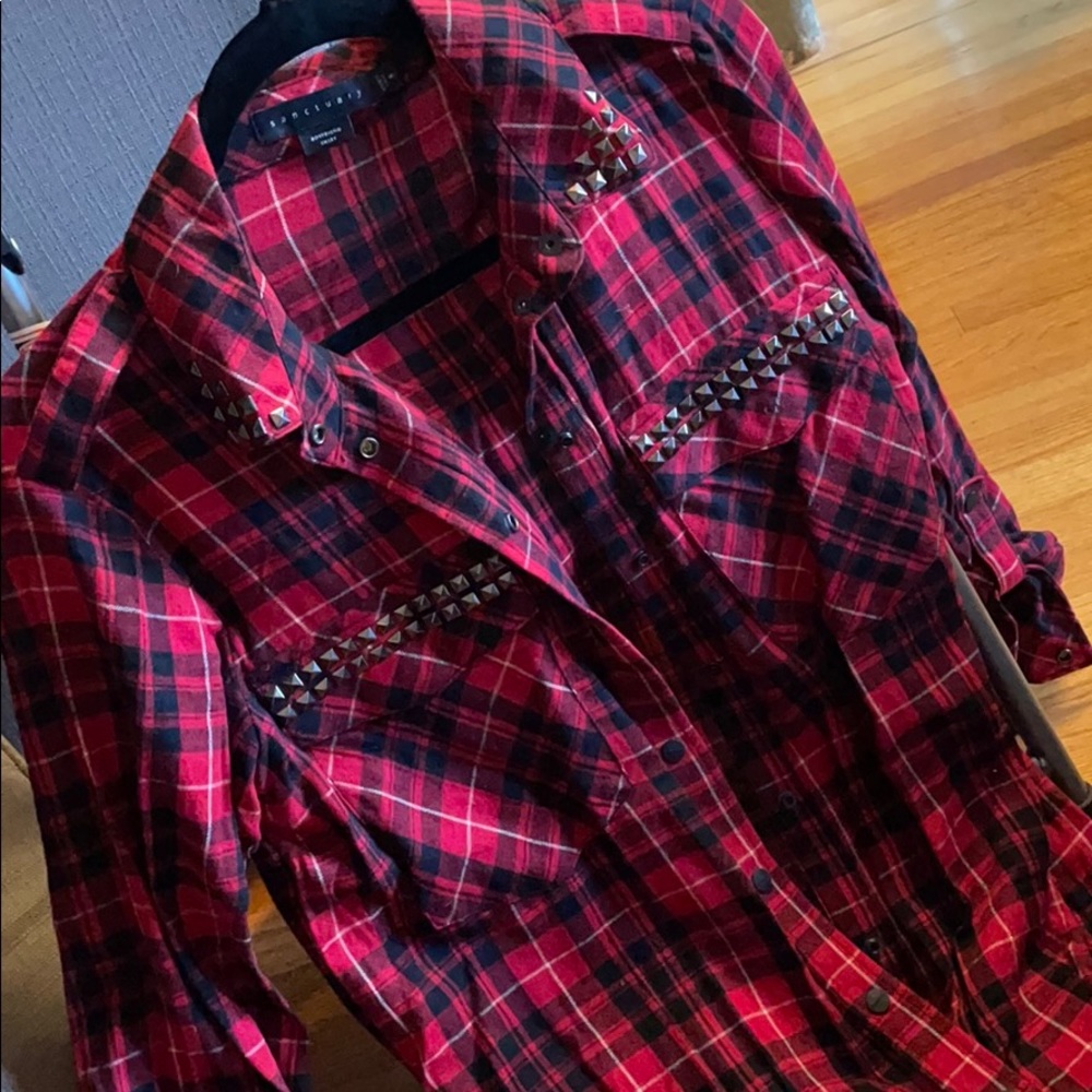 Women’s sanctuary brand flannel with stud details